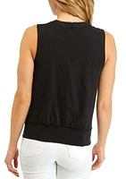 Women's Sleeveless Knit Keyhole Top