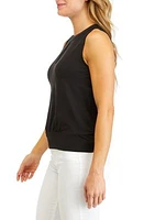 Women's Sleeveless Knit Keyhole Top