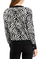 Women's Printed Crew Neck Sweater