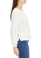 Women's Quilted Crew Neck Sweatshirt