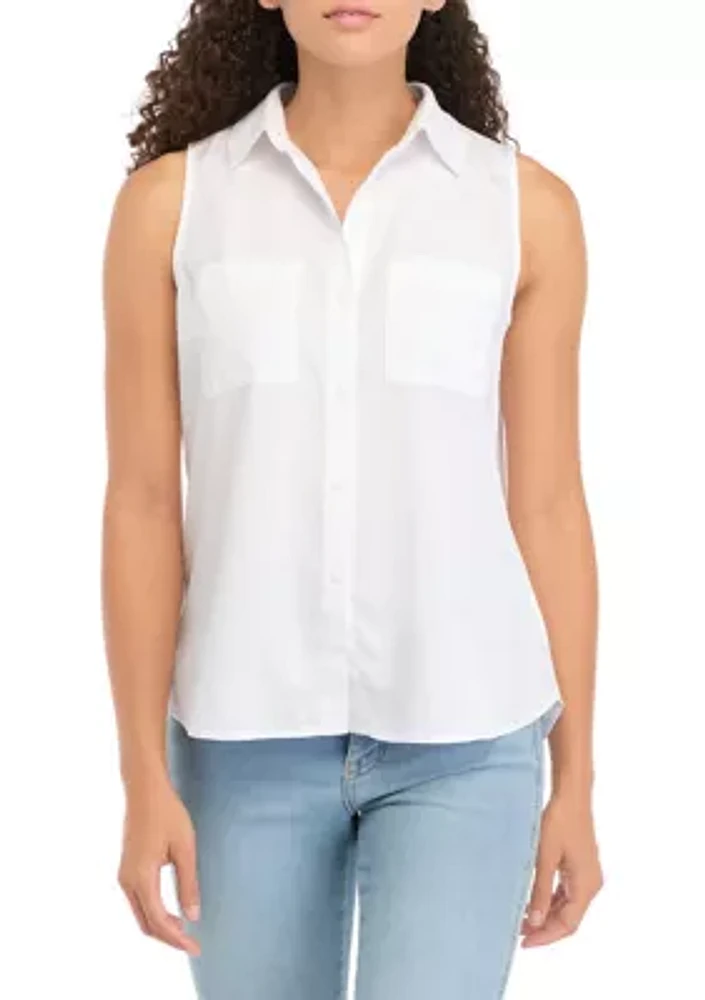 Petite Sleeveless Tencel Blouse