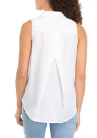 Petite Sleeveless Tencel Blouse