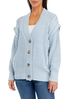 Women's Button Front Cable Knit Cardigan