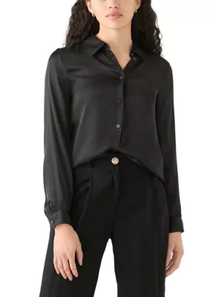 Women's Luxe Sheen Button Down Top