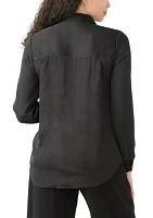 Women's Luxe Sheen Button Down Top