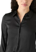 Women's Luxe Sheen Button Down Top