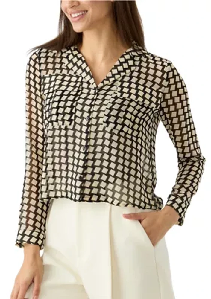 Women's Long Sleeve Notch Collar Utility Shirt