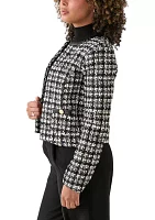 Women's Donta Vegan Leather Trim Bouclé Coat