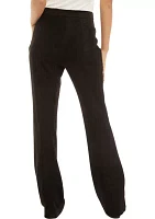 Women's Faux Suede Flare Pants