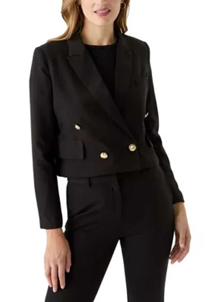 Women's Peak Lapel Double Breasted Ponte Blazer