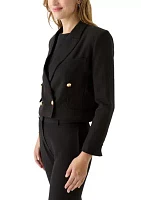 Women's Peak Lapel Double Breasted Ponte Blazer