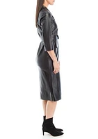 Women's Vegan Leather Shirtdress