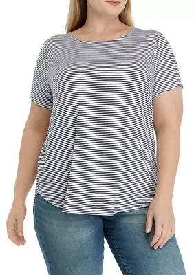 Women's Short Sleeve Crew Neck Hi Low Shirt