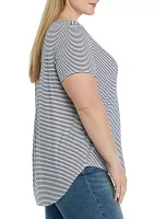 Women's Short Sleeve Crew Neck Hi Low Shirt