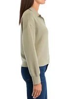 Women's Long Sleeve Collared Scuba Sweatshirt