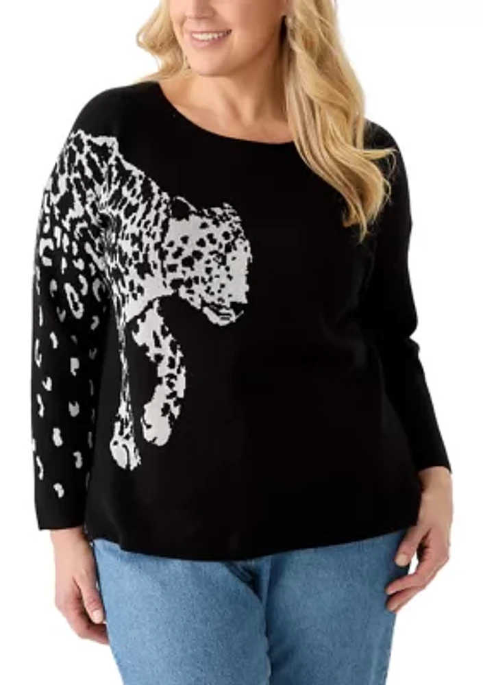 Plus Jacquard Graphic Sweater