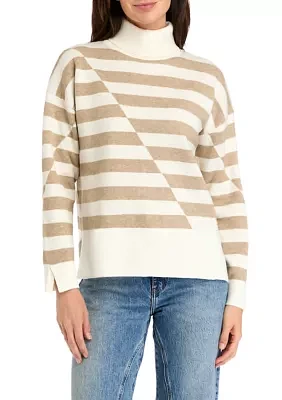 Women's Striped Turtleneck Sweater