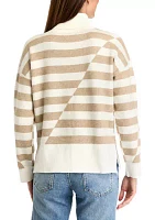 Women's Striped Turtleneck Sweater