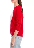 Women's Cashmere Heart Crew Neck Sweater