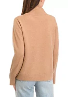 Women's Long Sleeve Color Block Mock Neck Sweater