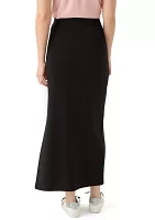 Women's Knit Crepe Side Slit Maxi Skirt