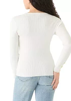 Women's V-Neck Sweater with Button Detail