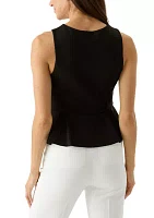 Women's Sleeveless Fully Lined Peplum Top