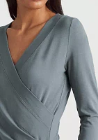 Wrap-Style Jersey Top