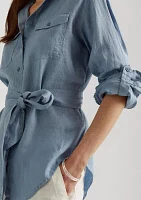 Belted Linen Shirt