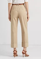 Double-Faced Stretch Cotton Ankle Pants