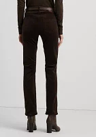 Stretch Corduroy Mid Rise Straight Pants