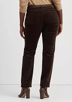 Plus Corduroy Mid Rise Straight Pants