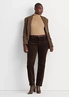 Plus Corduroy Mid Rise Straight Pants