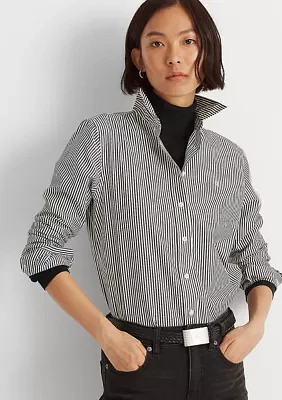 Petite Striped Easy Care Cotton Shirt