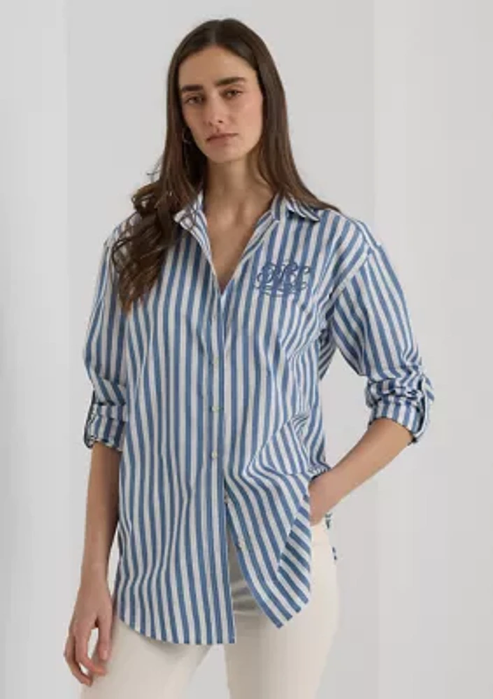 Oversize Striped Cotton Broadcloth Shirt