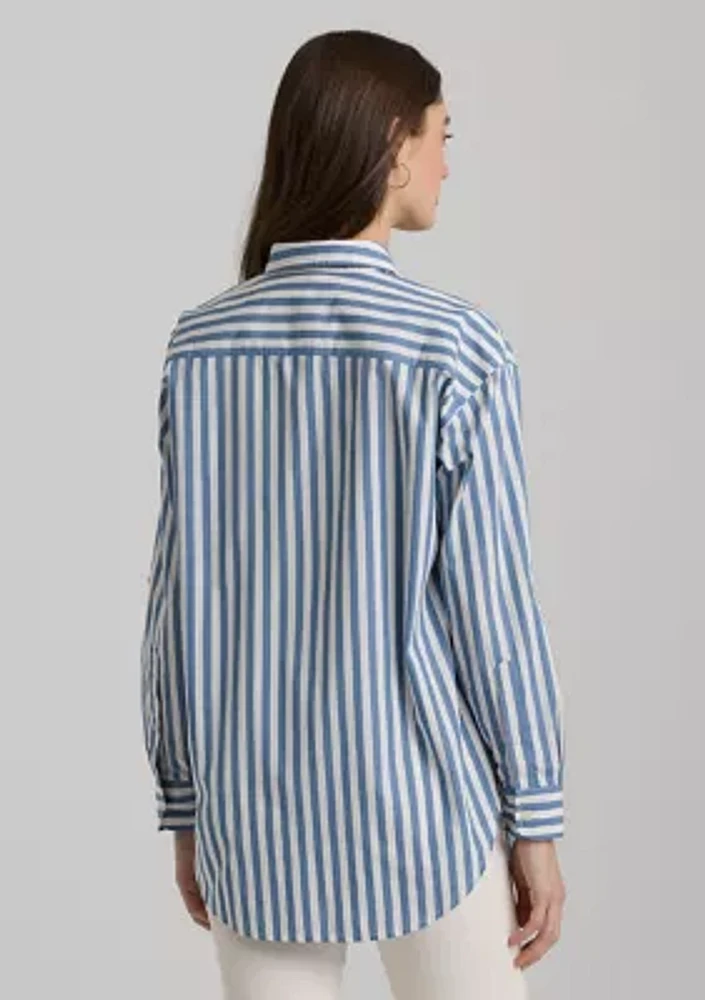 Oversize Striped Cotton Broadcloth Shirt