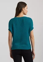 Rib Knit Short Sleeve Sweater