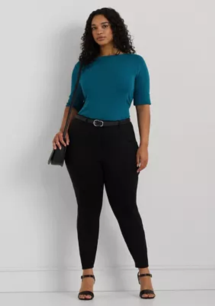 Plus Stretch Cotton Boatneck Top