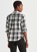 Plaid Twill Button-Down Shirt