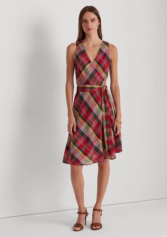 Belk Plaid Crinkle Cotton Sleeveless Dress | The Summit