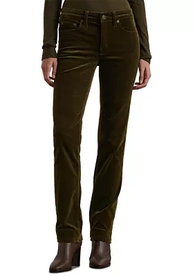 Women's Stretch Corduroy Mid-Rise Straight Pants