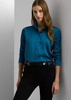 Classic Fit Satin Charmeuse Shirt