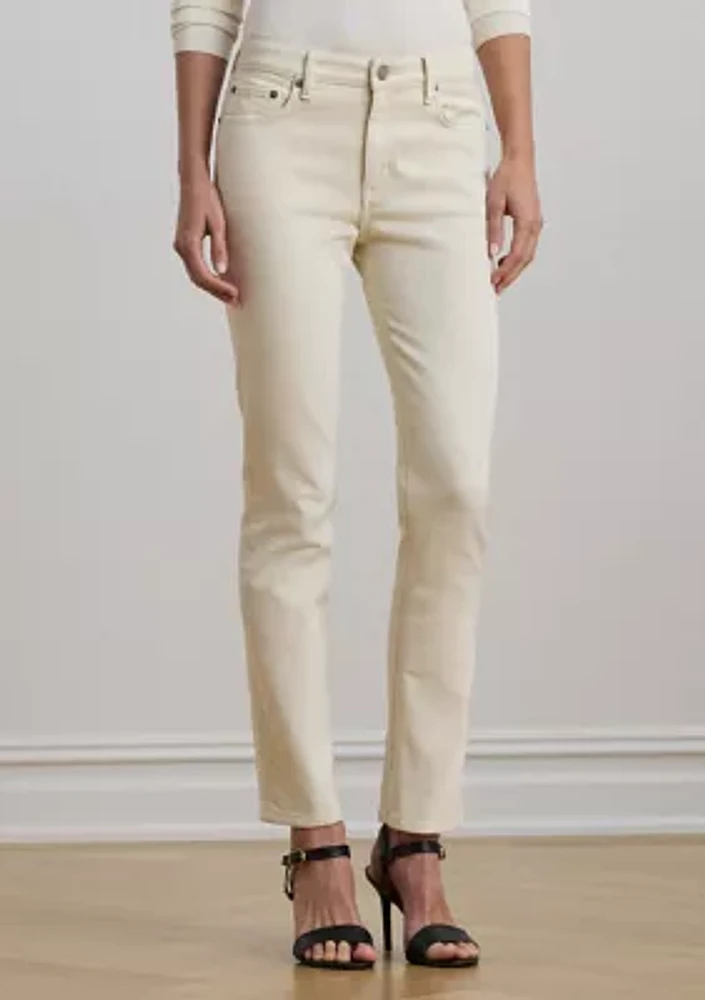 High Rise Straight Ankle Jeans