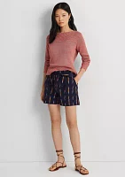 Geo Motif Belted Jacquard Shorts