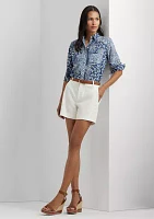 Classic Fit Patchwork Floral Voile Shirt