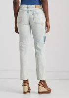 Patchwork Relaxed Tapered Ankle Jeans