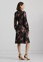 Print Crepe Shirtdress