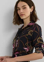 Print Crepe Shirtdress