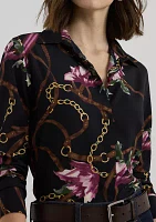 Classic Fit Print Crepe Shirt