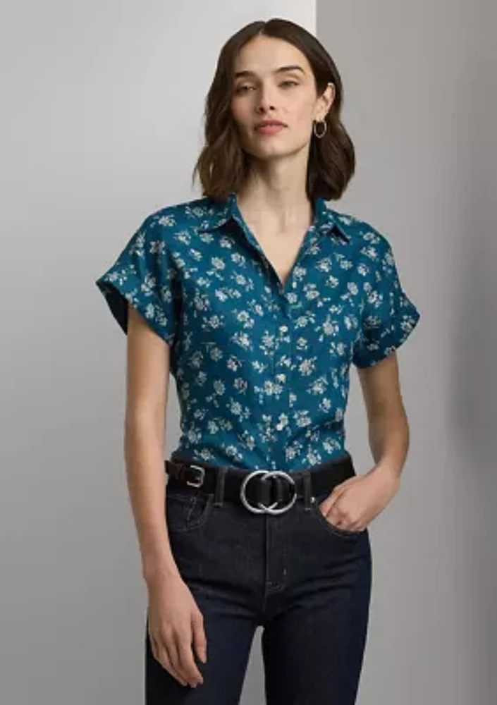 Relaxed Fit Floral Short-Sleeve Shirt